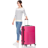 AmazonBasics Geometric Luggage Expandable Suitcase Spinner 28-Inch, Pink
