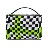 GIOVANIOR Checkered Flag Large Cosmetic Bag Travel Makeup Organizer Case Holder for Women Girls