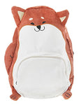 3D Dog/Fox Animal Backpack Corduroy Zipper Hiking Shoulder Bag 11.8"15.8"4.3"