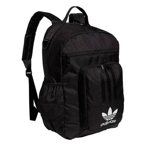adidas Originals National 3-Stripes 2.0 Backpack, Black/White, One Size
