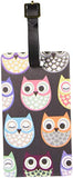 Graphics & More Cute Owl Pattern Luggage Tags Suitcase Carry-on Id, White