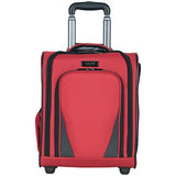 Kenneth Cole Reaction Going Places 16" 600d Polyester 2-Wheel Underseater Carry-on Luggage, Red