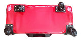 Trendy Flyer Computer/Laptop Large Bag Tote Duffel Rolling 4 Wheel Spinner Luggage Leopard Red