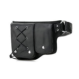 Vicenzo Leather Yvette Leather Waist Pack (Black)