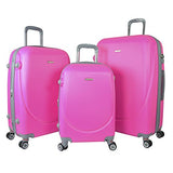 Travelers Polo & Racquet Club Barnet 2.0 3-Piece Expandable Spinner Luggage Set, Pink, One Size