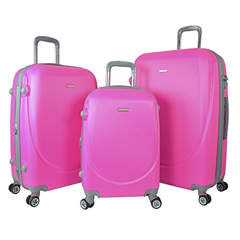 Travelers Polo & Racquet Club Barnet 2.0 3-Piece Expandable Spinner Luggage Set, Pink, One Size