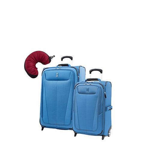 Travelpro Maxlite 5 | 3-Pc Set | 22" Carry-On & 26" Exp. Rollaboard With Travel Pillow (Azure Blue)
