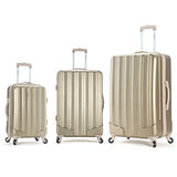 Rockland Luggage 3 Piece Metallic Upright Set, Bronze, Medium
