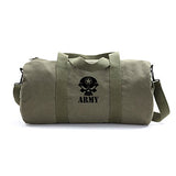US Army Skull Sport Heavyweight Canvas Duffel Bag in Olive & Black, Large