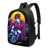 Ao No Exorcist Rin Work Bookbag College Bag 17in Laptop Backpack Fashion Travel Backpack With Usb Charging Port