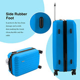Murtisol 4 Pieces ABS Luggage Sets Hardside Spinner Lightweight Durable Spinner Suitcase 16" 20" 24" 28", 4PCS Blue