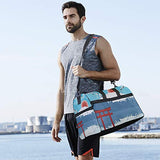 Travel Tote Luggage Weekender Duffle Bag, Cherry Blossom Mountain Fuji Japanese Sun Large Canvas