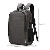 AUGUR Business Laptop Backpack, Anti Theft Slim Travel Computer Backpack with USB Charging Port,