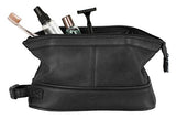 Mancini COLOMBIAN Leather Classic Toiletry Kit with Organizer in Black