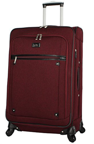 Nicole Miller Luggage Carry On 20" Expandable Softside Suitcase With Spinner Wheels (20 in, Rosalie Burgundy)