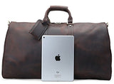 Polare 23'' Duffle Retro Thick Cowhide Leather Weekender Travel Duffel Luggage Bag