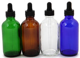 Vivaplex, 8, Assorted Colors, 4 oz Glass Bottles, with Glass Eye Droppers
