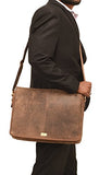 Dh Rohtaang Leather Messenger Bag For Men / Women Leather Laptop Messenger Briefcase Satchel Brown