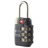 Lewis N. Clark Tsa 3 Dial Combination Lock, Black
