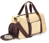 Duffel Bag with Shoe Compartment Canvas Weekender Tote (Khaki)