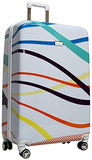 Nicole Miller Rainbow 28" Hard-Sided Luggage Spinner (White)