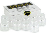 Vivaplex, 12 Clear, 1 oz Plastic Pot Jars, Cosmetic Containers, With Lids.