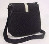 Tommy Hilfiger Women's Round Messenger Handbag, Black Large Logo