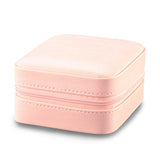 Vlando Small Faux Leather Travel Jewelry Box Organizer Display Storage Case for Rings Earrings Necklace (Pink)