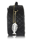 Betsey Johnson Cat Train Carry-On Round Weekender Suitcase - Cream Face