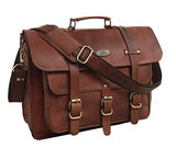 Messenger Bag Vintage Genuine Leather Briefcase Large Satchel Shoulder Bag Rugged Leather