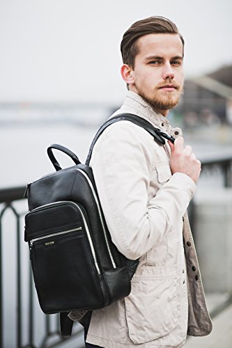 bison denim leather backpack Shop BISON DENIM Classic School Laptop Backpa – Luggage Factory