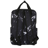 Violet Mist College Marble Backpack Bag Waterproof Laptop for Girls Adults （Black Marble）