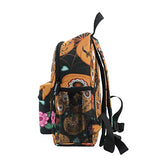 Toddler Backpack Rose Sugar Pumpkin Flowers Spider Web Mini Preschool Bag for Unisex Kids