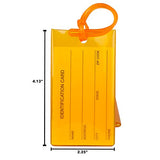 7 Pack TravelMore Luggage Tags For Suitcases, Flexible Silicone Travel ID Identification Labels Set For Bags & Baggage - Orange