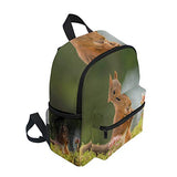 Toddler Backpack Red Squirrel With Flowers Mini Preschool Bag for Unisex Kids