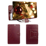 AutumnFall 8 inch Desktop Folding TPU +Leather Bracket Mobile Phone Screen Magnifier 3D HD Video