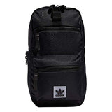 adidas Originals Utility Crossbody Sling Bag with Water Bottle Sleeve, Black, One Size