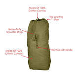 Texsport Top Load Canvas Duffle Duffel Travel Bag, Olive Drab, Giant