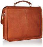 Piel Leather Small Flap-Over Laptop/Tablet Brief, Saddle