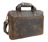 Vagabond Traveler 15" Classic Fine Leather Messenger Bag Daily Bag L29. Vintage Brown.
