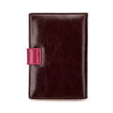 Paris Distressed Leather Travel Passport Wallet Holder - Brown And Pink