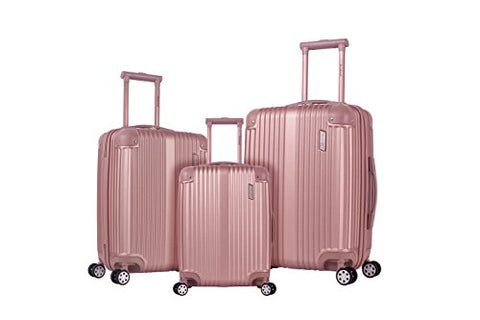 Rockland Hardside Spinner 3-Piece Luggage Set, Champagne / Rose Gold