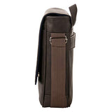 Kenneth Cole Reaction Travelier Satchel Messenger Vegan Leather Laptop Computer Shoulder Bags, Brown, Scored