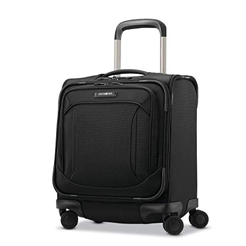 Samsonite Lineate Underseat Carry On Boarding Bag with Spinner Wheels, Obsidian Black