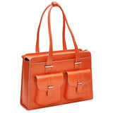 McKlein, W Series, Alexis, Top Grain Cowhide Leather, 14" Leather Ladies' Laptop Briefcase, Orange (96540)