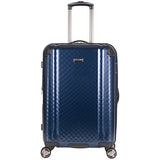 Ben Sherman Carlisle 24" Hardside Expandable 8-Wheel Spinner Checked Luggage, Navy