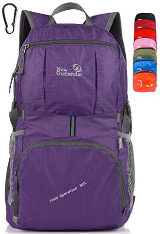 Outlander Packable Lightweight Travel Hiking Backpack Daypack (New Purple)