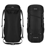 Gonex 45L Packable Travel Backpack, Lightweight Daypack for Hiking, Camping & Travelling Black