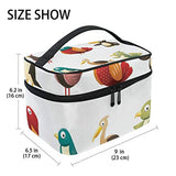 Makeup Organizer Set Of Birds Womens Zip Toiletry Bag Large Case Cosmetic Bags
