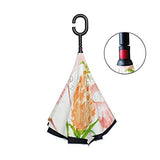 Reverse Umbrella Watercolor Flamingo Windproof Anti-UV for Car Outdoor Use